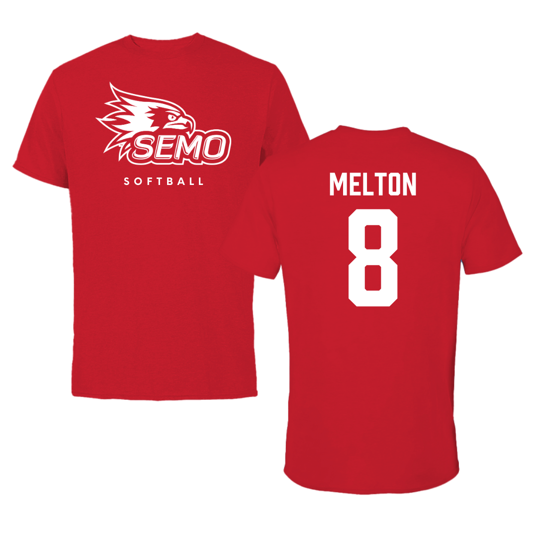 Southeast Missouri State University Softball Red Tee  - #8 Sydney Melton