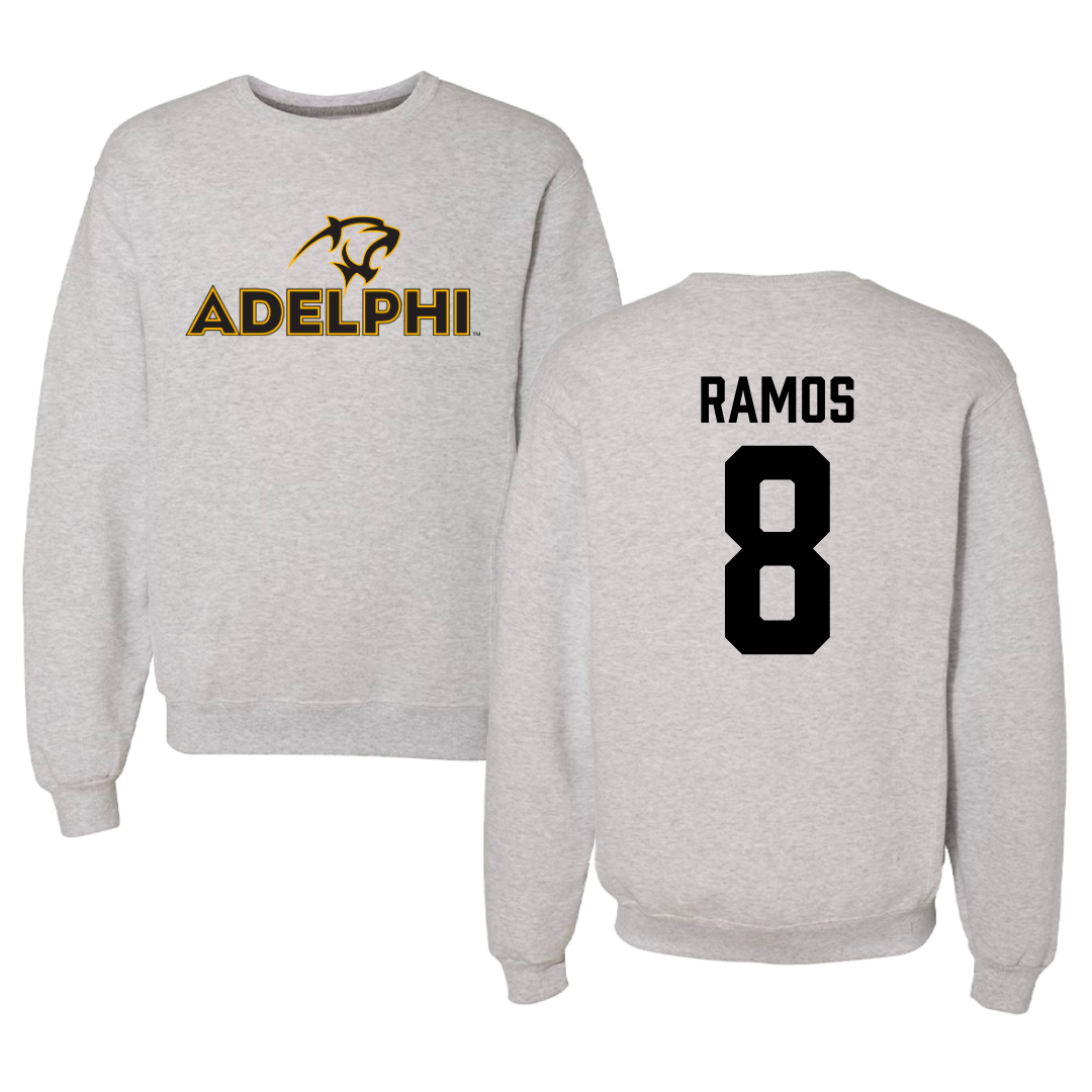 Adelphi University Baseball Gray Crewneck  - #8 Albert Ramos