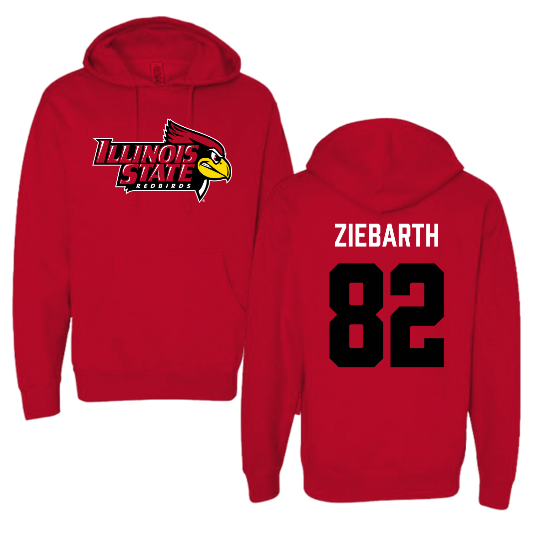 Illinois State University Football Red Hoodie  - #82 Max Ziebarth