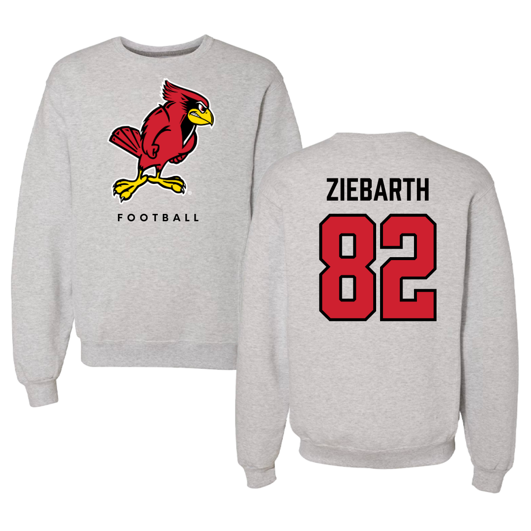 Illinois State University Football Gray Crewneck  - #82 Max Ziebarth