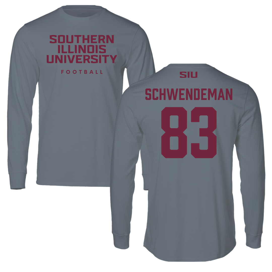 Southern Illinois University at Carbondale Football Gray Long Sleeve  - #83 Ryan Schwendeman