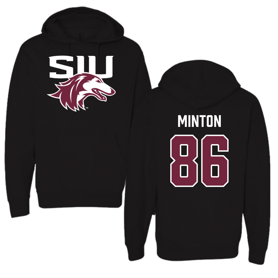 Southern Illinois University at Carbondale Football Black Hoodie  - #86 Logan Minton