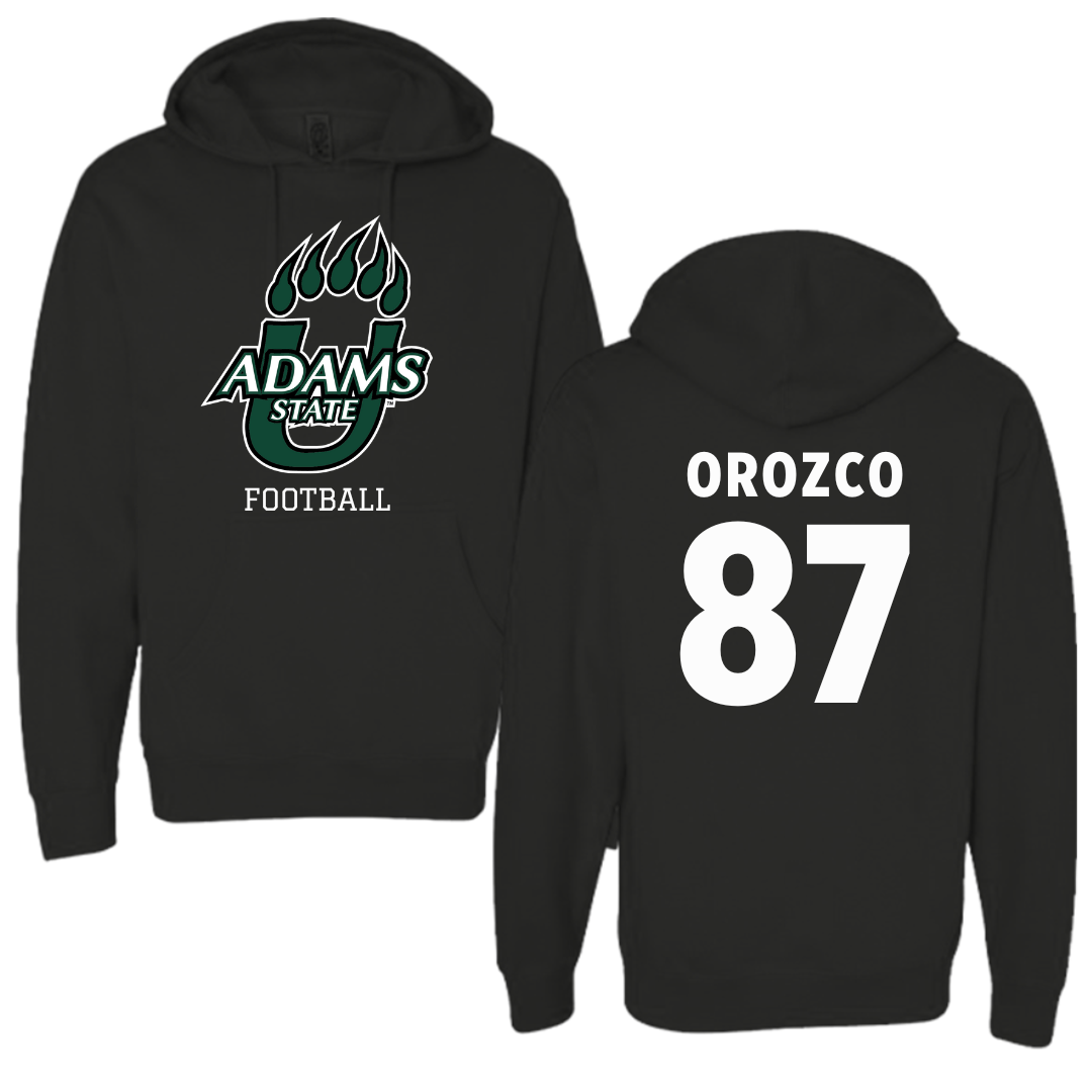 Adams State University Football Black Hoodie  - #87 Damien Orozco