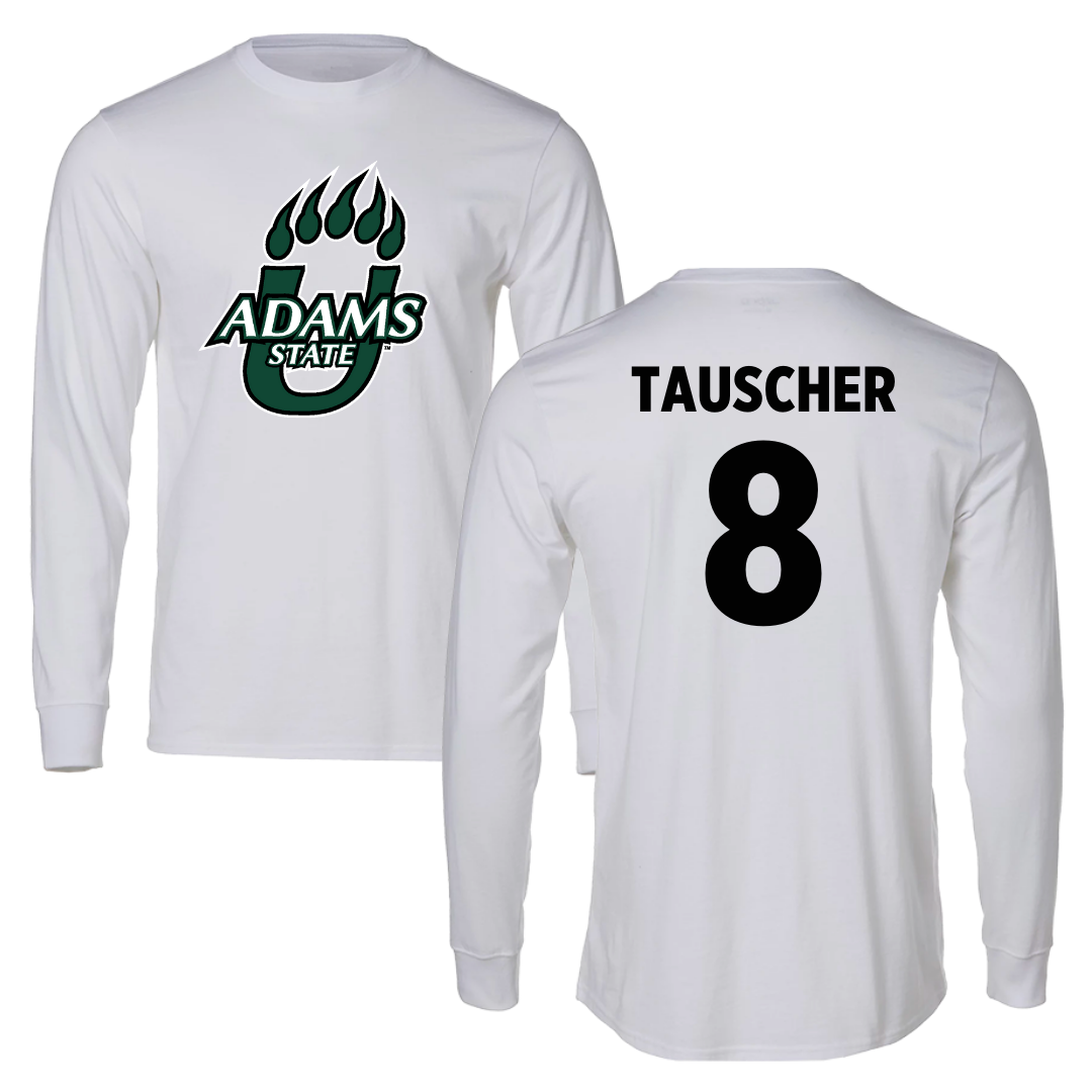 Adams State University Baseball White Long Sleeve  - #8 Ayden Tauscher