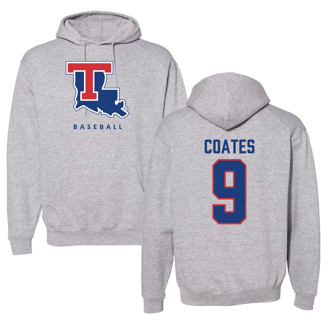 Louisiana Tech University Baseball Gray Hoodie  - #9 Colton Coates