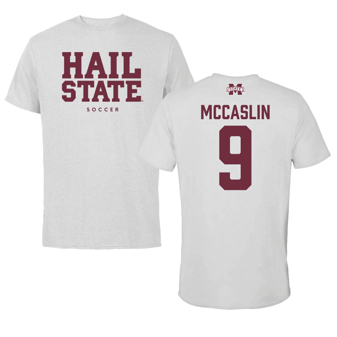 Mississippi State University Soccer Solid Athletic Gray Tee  - #9 Elle McCaslin