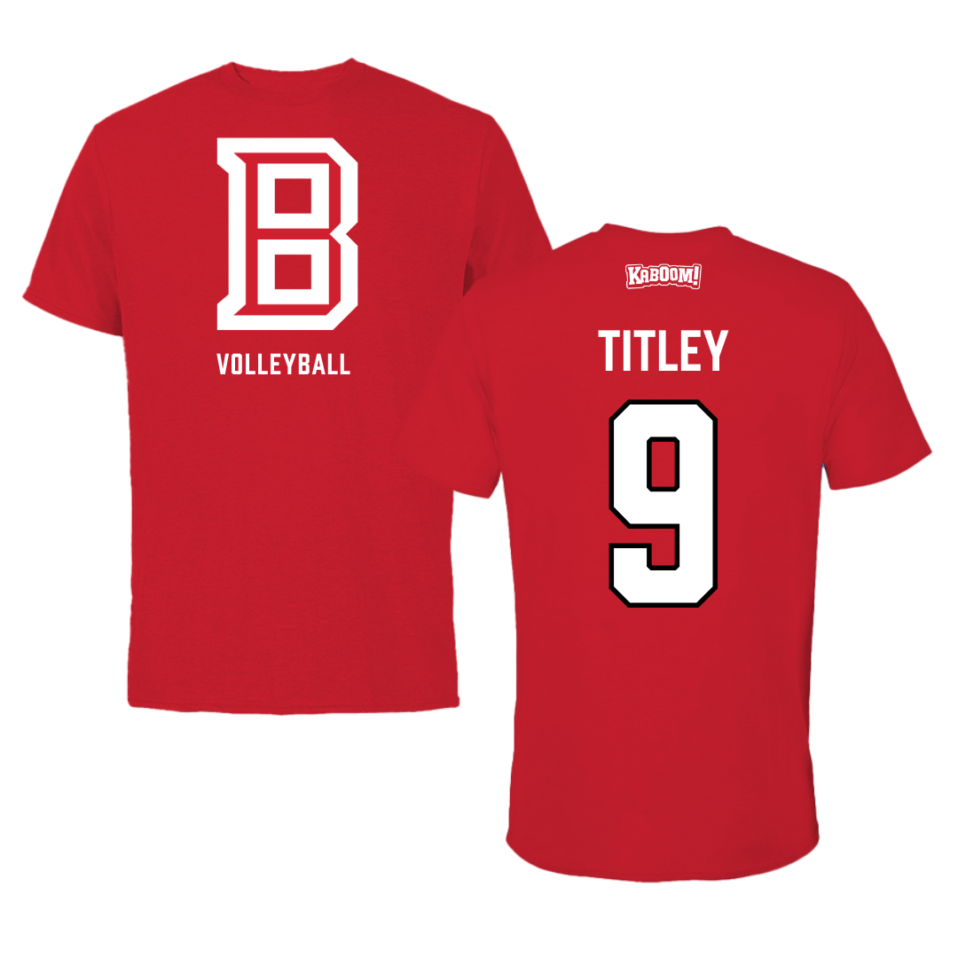 Bradley University Volleyball Red Block Tee - #9 Tendai Titley