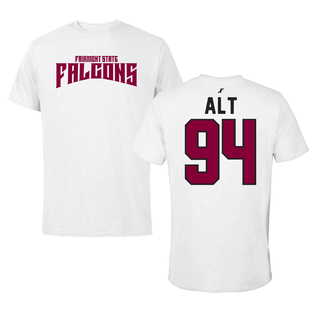 Fairmont State University Football White Classic Tee - #94 Josh Alt