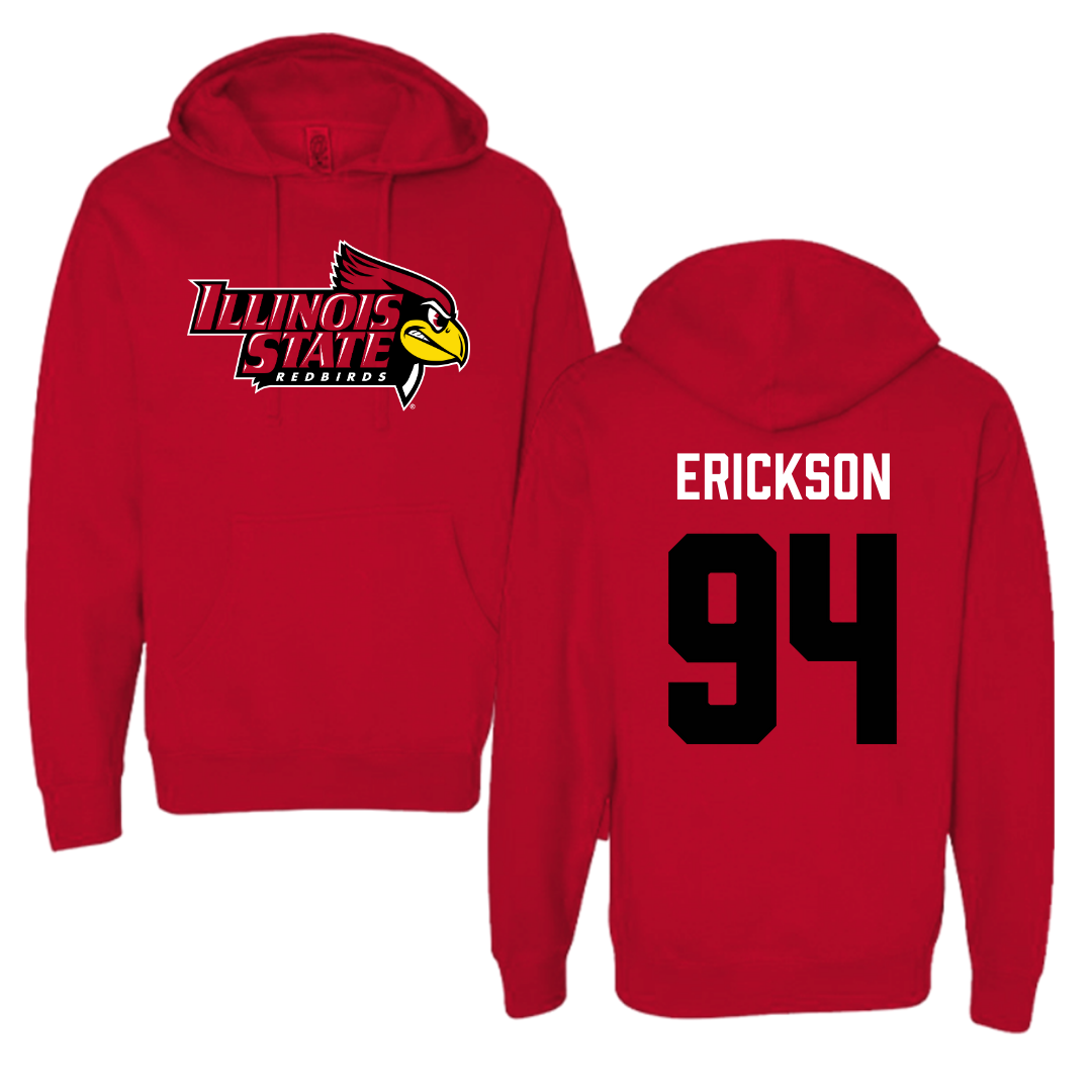 Illinois State University Football Red Hoodie  - #94 Ivan Erickson