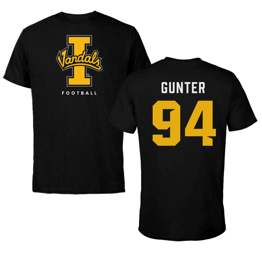 University of Idaho Football Black Vandals Tee - #94 Payton Gunter
