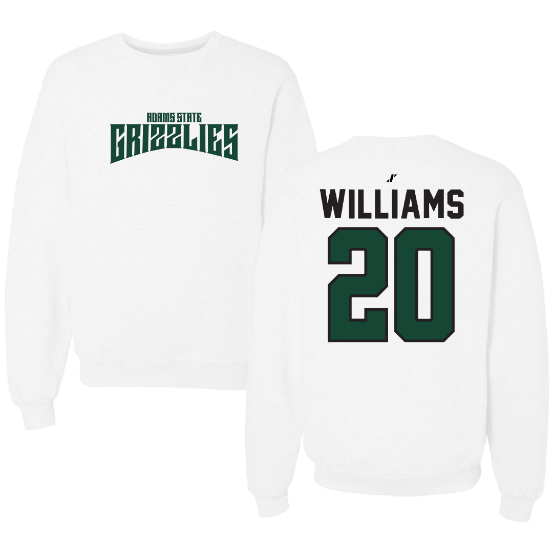 Adams State University Basketball White Classic Crewneck - #20 Luke Williams