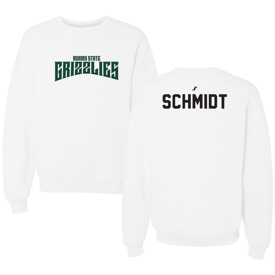 Adams State University Baseball White Classic Crewneck - Logan Schmidt