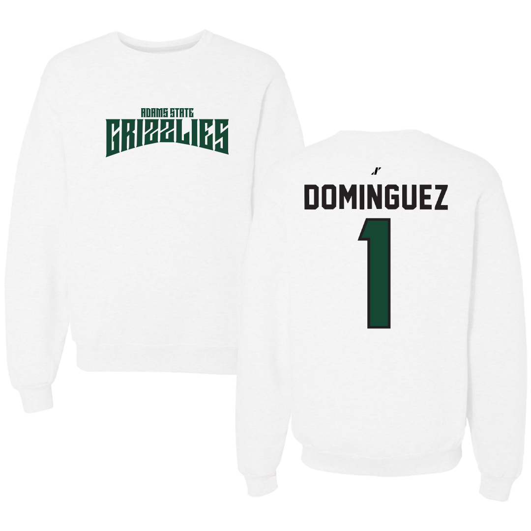 Adams State University Basketball White Classic Crewneck - #1 Harmanie Dominguez