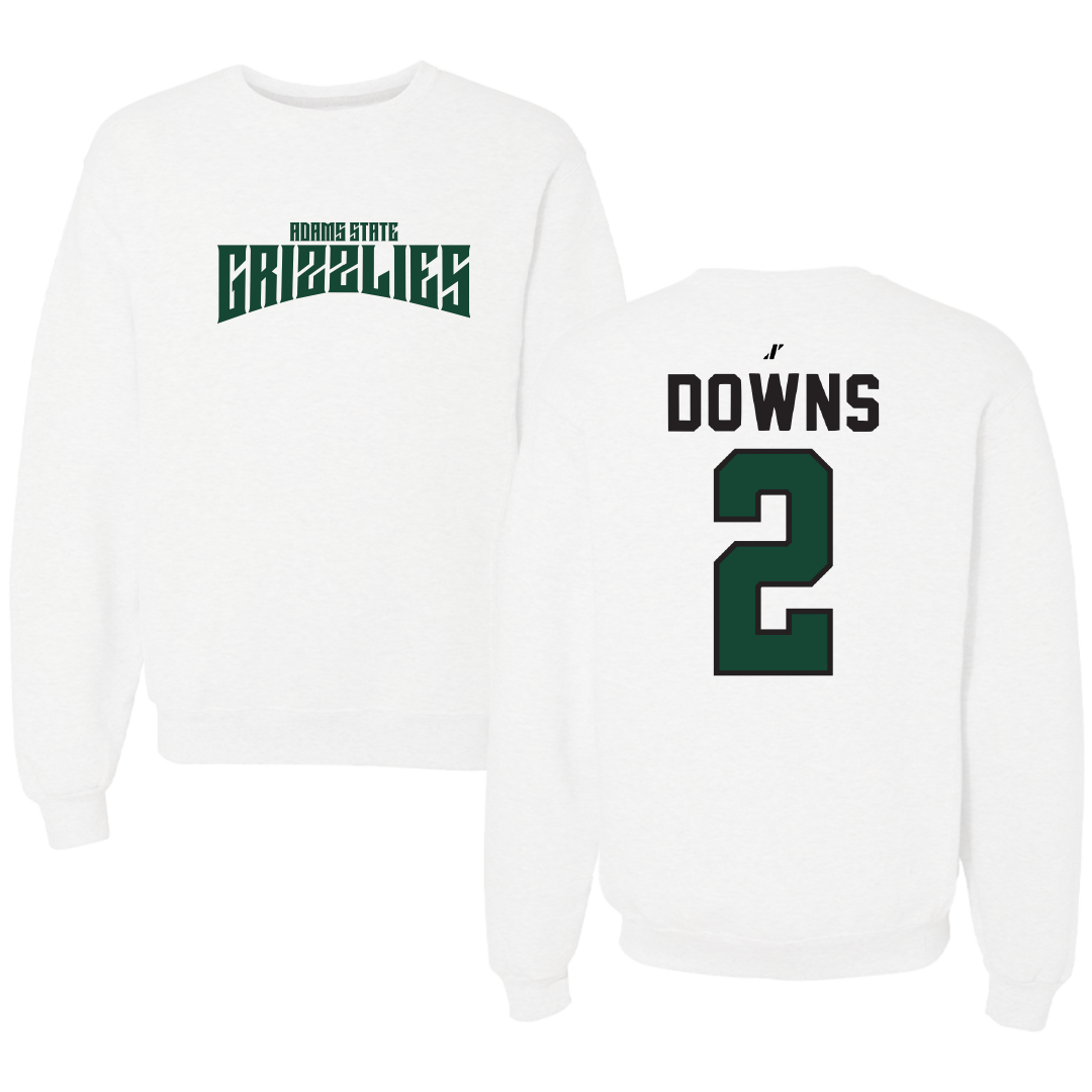 Adams State University Baseball White Classic Crewneck - #2 Ryan Downs