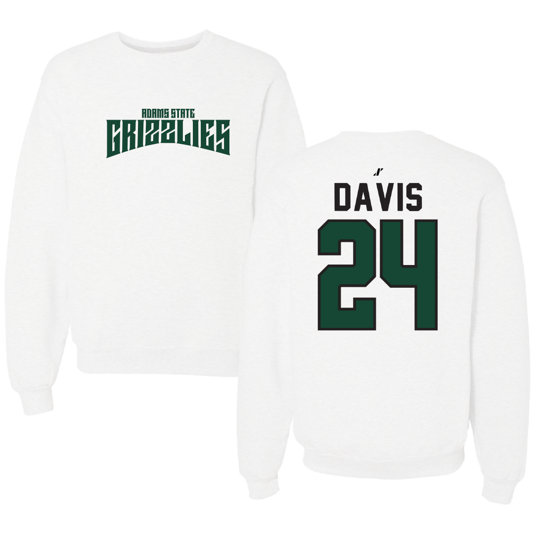 Adams State University Basketball White Classic Crewneck - #24 Riahana Davis