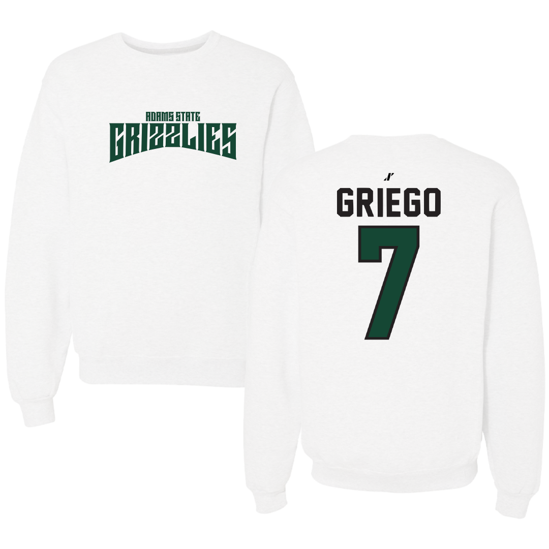 Adams State University Baseball White Classic Crewneck - #7 Markus Griego