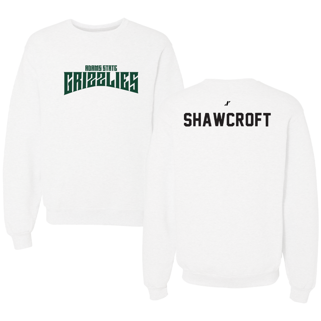 Adams State University Baseball White Classic Crewneck - Byron Shawcroft