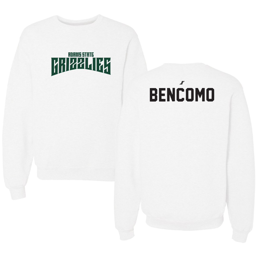 Adams State University Baseball White Classic Crewneck - Xander Bencomo