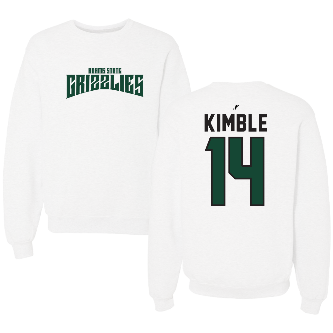 Adams State University Basketball White Classic Crewneck - #14 Cam Kimble