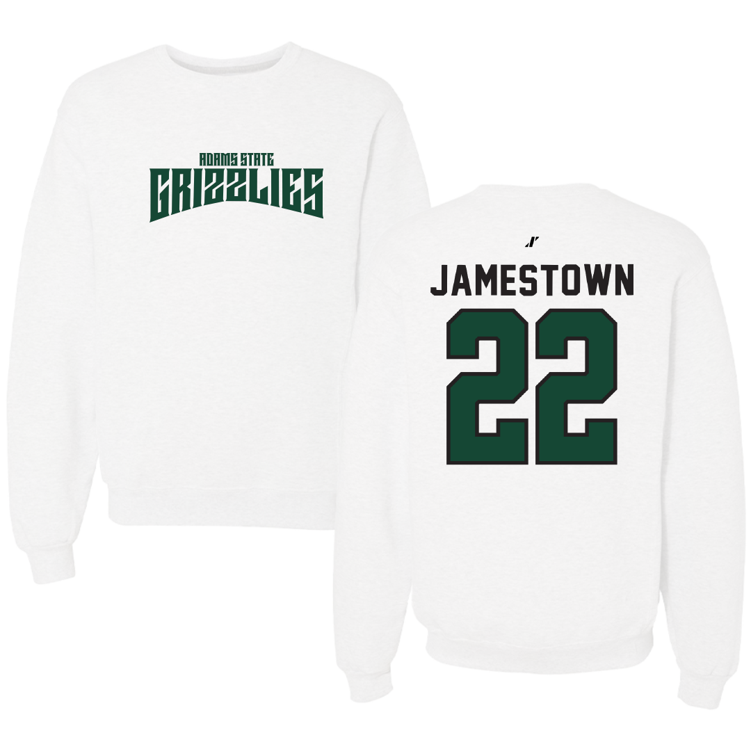 Adams State University Basketball White Classic Crewneck - #22 Tajaun Jamestown