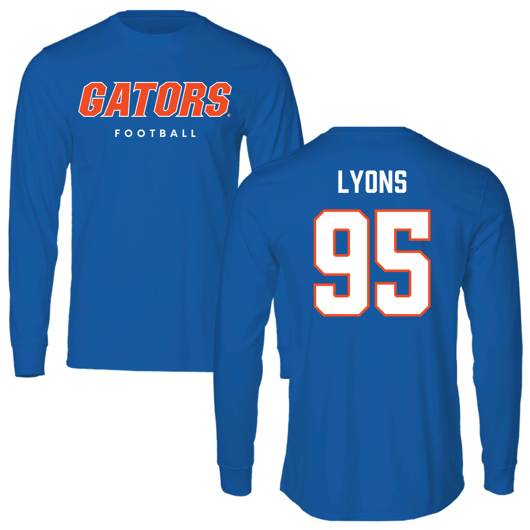 University of Florida Football True Royal Block Long Sleeve - #95 Jamari Lyons