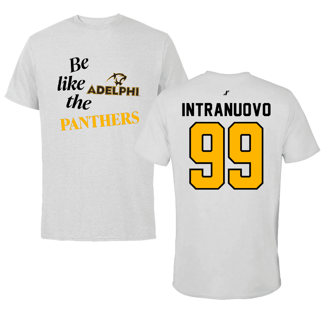 Adelphi University Soccer Light Gray Be Like Us Performance Tee - #99 Gianluca Intranuovo