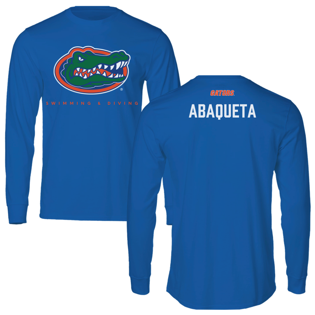 University of Florida Swimming & Diving Blue Mascot Long Sleeve - Cameron Abaqueta