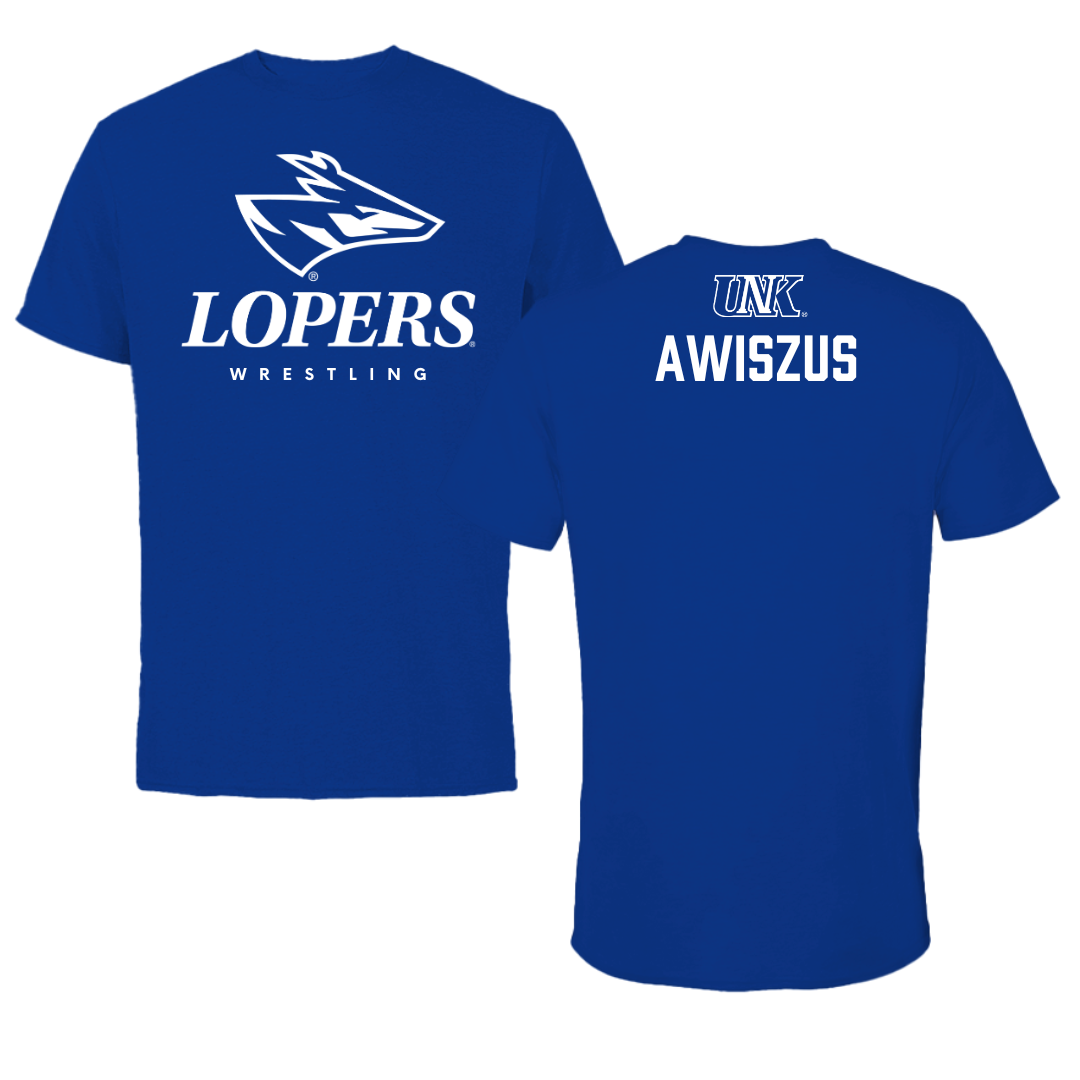 University of Nebraska at Kearney Wrestling True Royal Blue Tee  - Jacob Awiszus