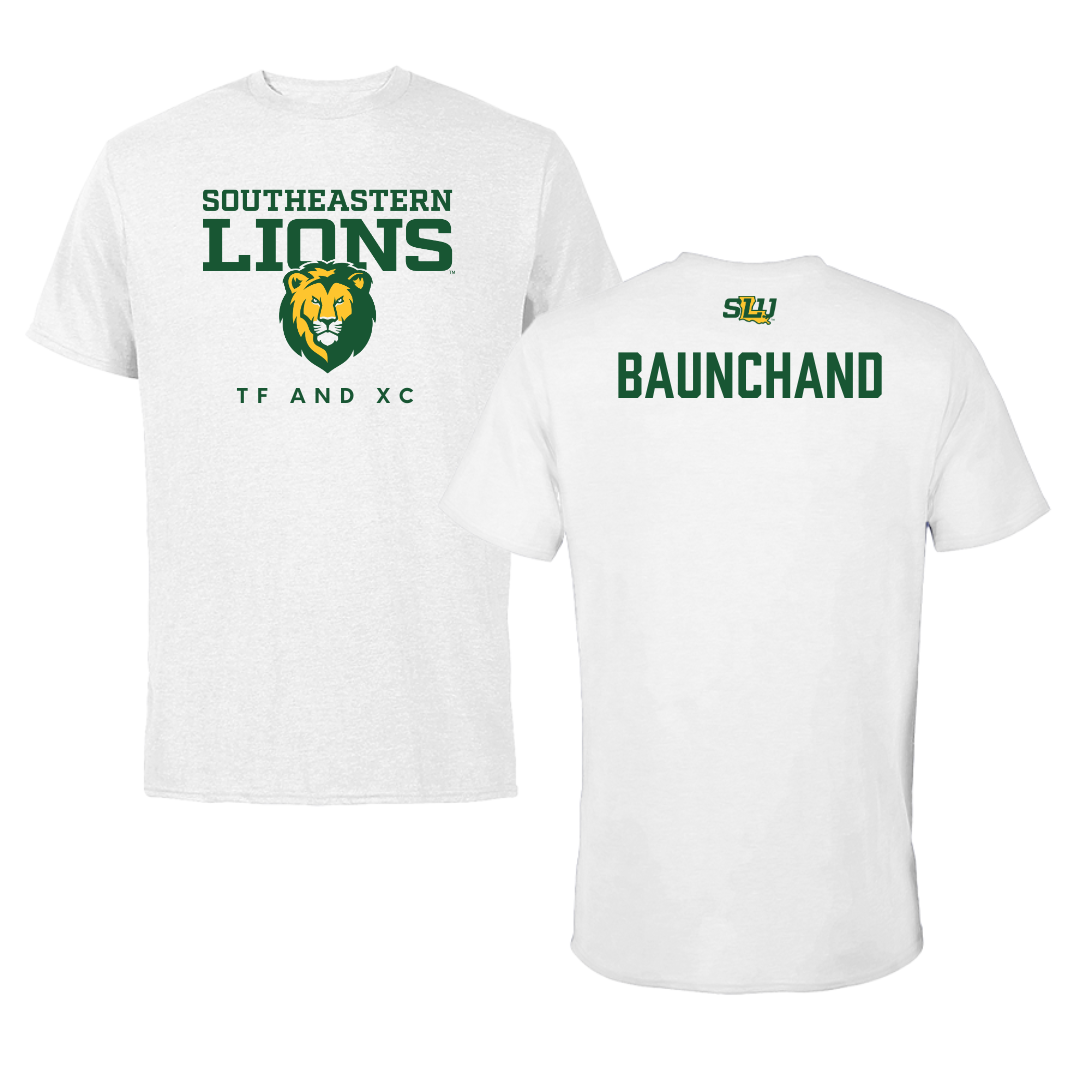 Southeastern Louisiana University TF and XC White Tee  - Courtlin Baunchand