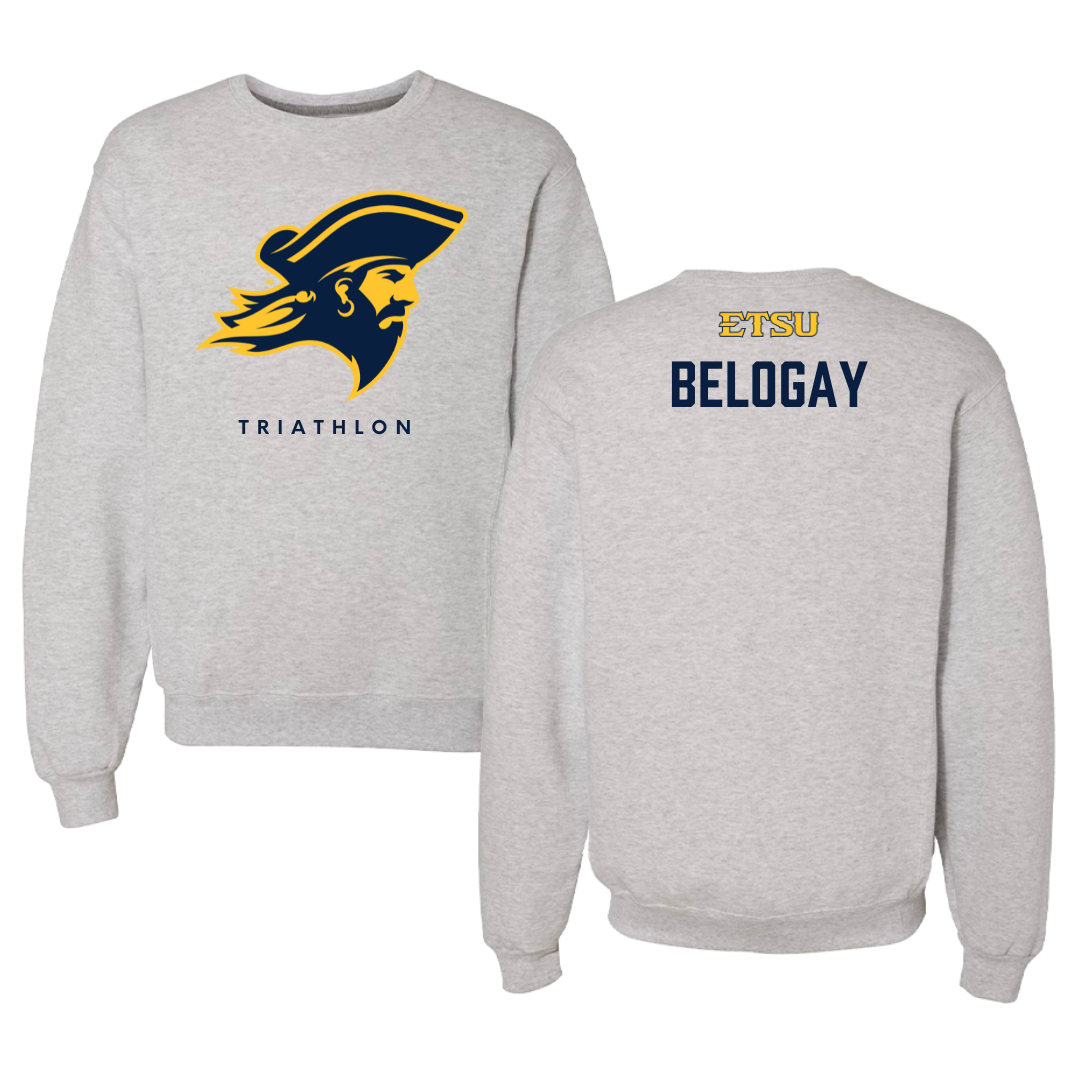 East Tennessee State University Triathlon Gray Crewneck  - Izi Belogay