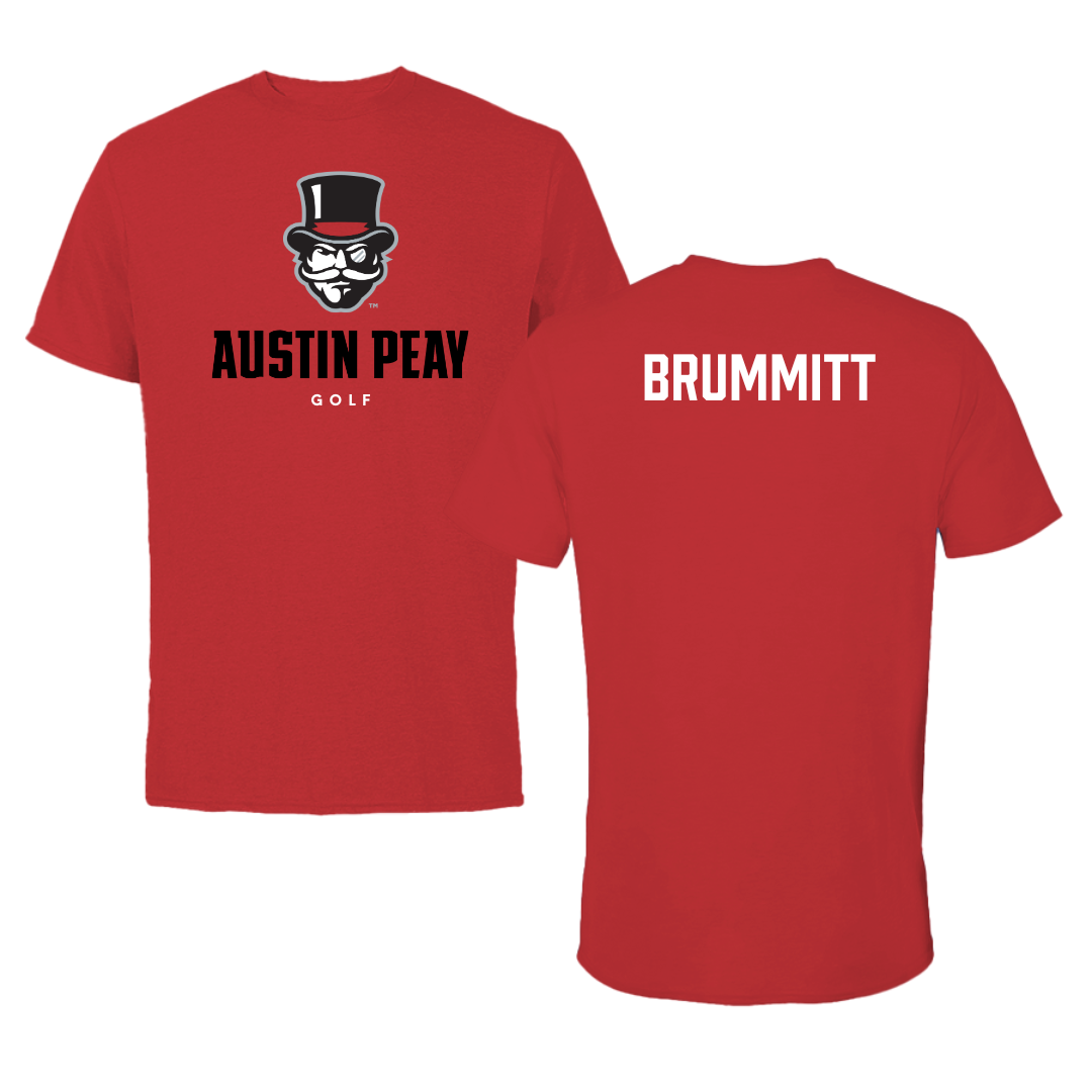 Austin Peay State University Golf Red Mascot Tee - Caleb Brummitt