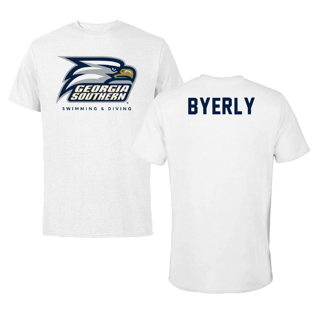 Georgia Southern University Swimming & Diving White Performance Tee - Allie Byerly