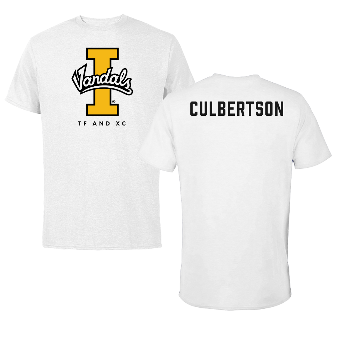 University of Idaho TF and XC White Vandals Tee - Noah Culbertson