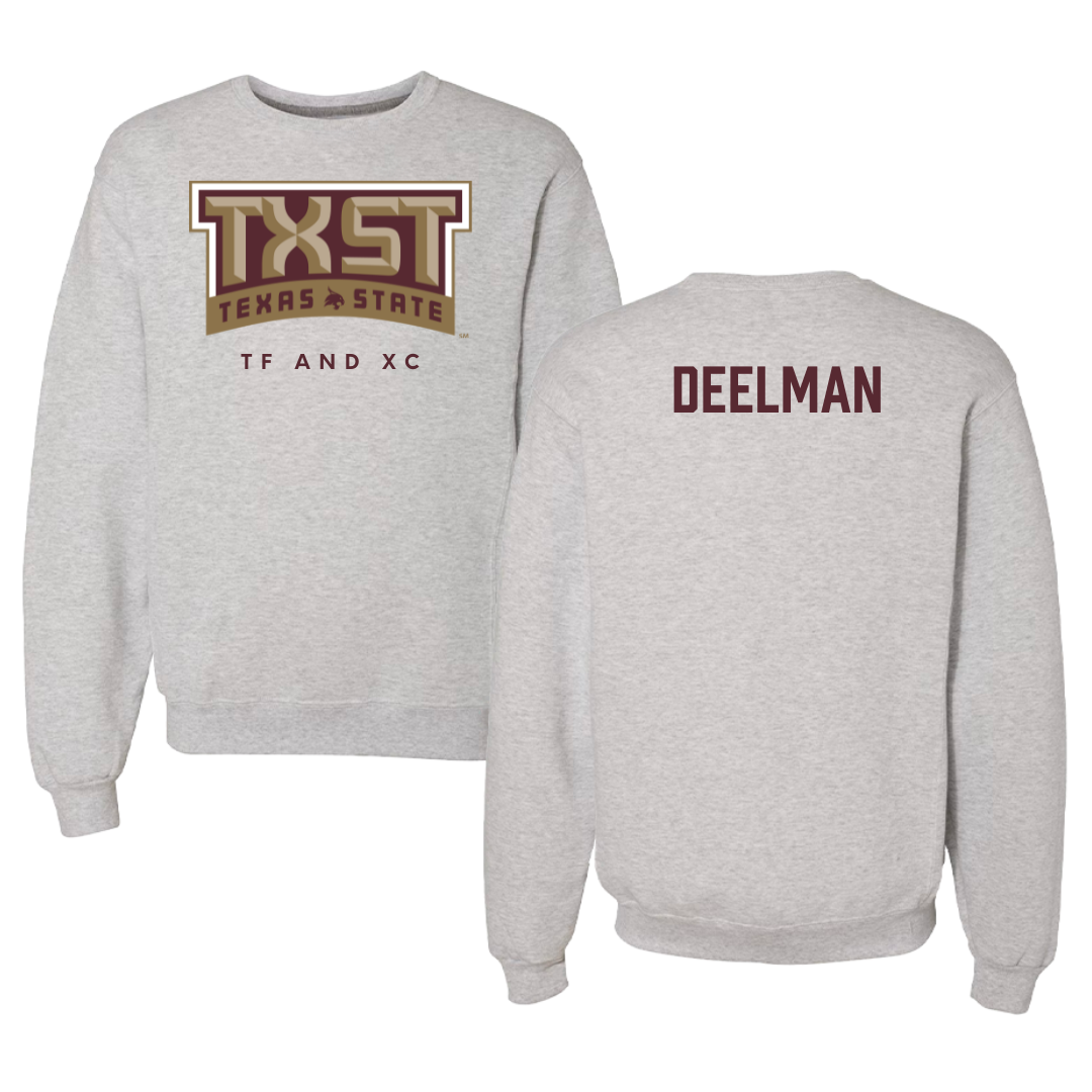 Texas State University TF and XC Gray Crewneck  - Jack Deelman