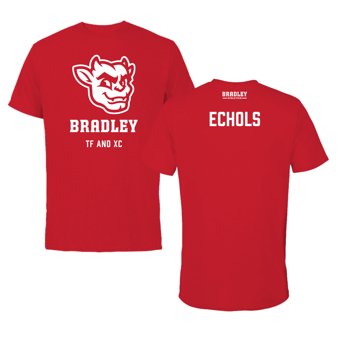 Bradley University TF and XC Red Mascot Tee  - Angelo Echols