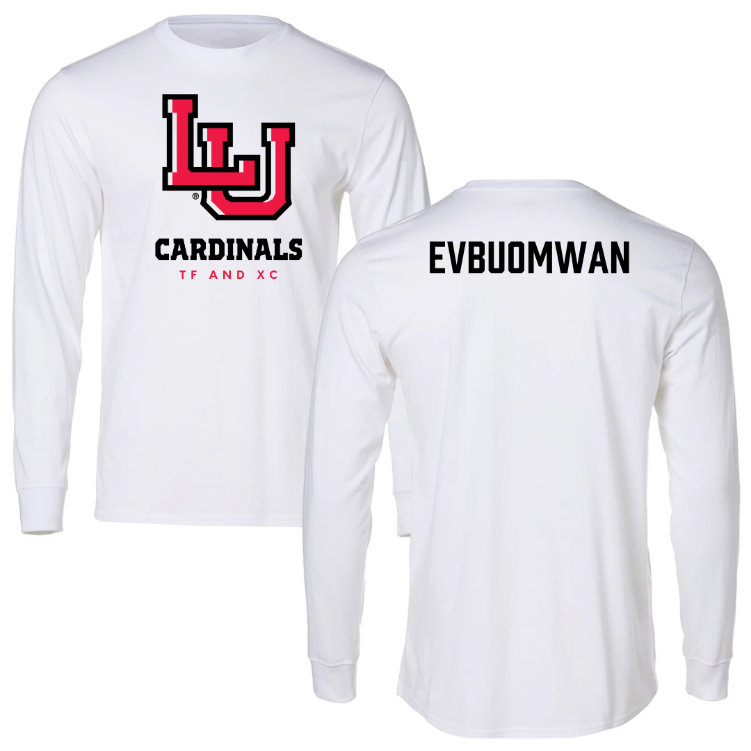 Lamar University TF and XC White Long Sleeve  - Efosa Evbuomwan