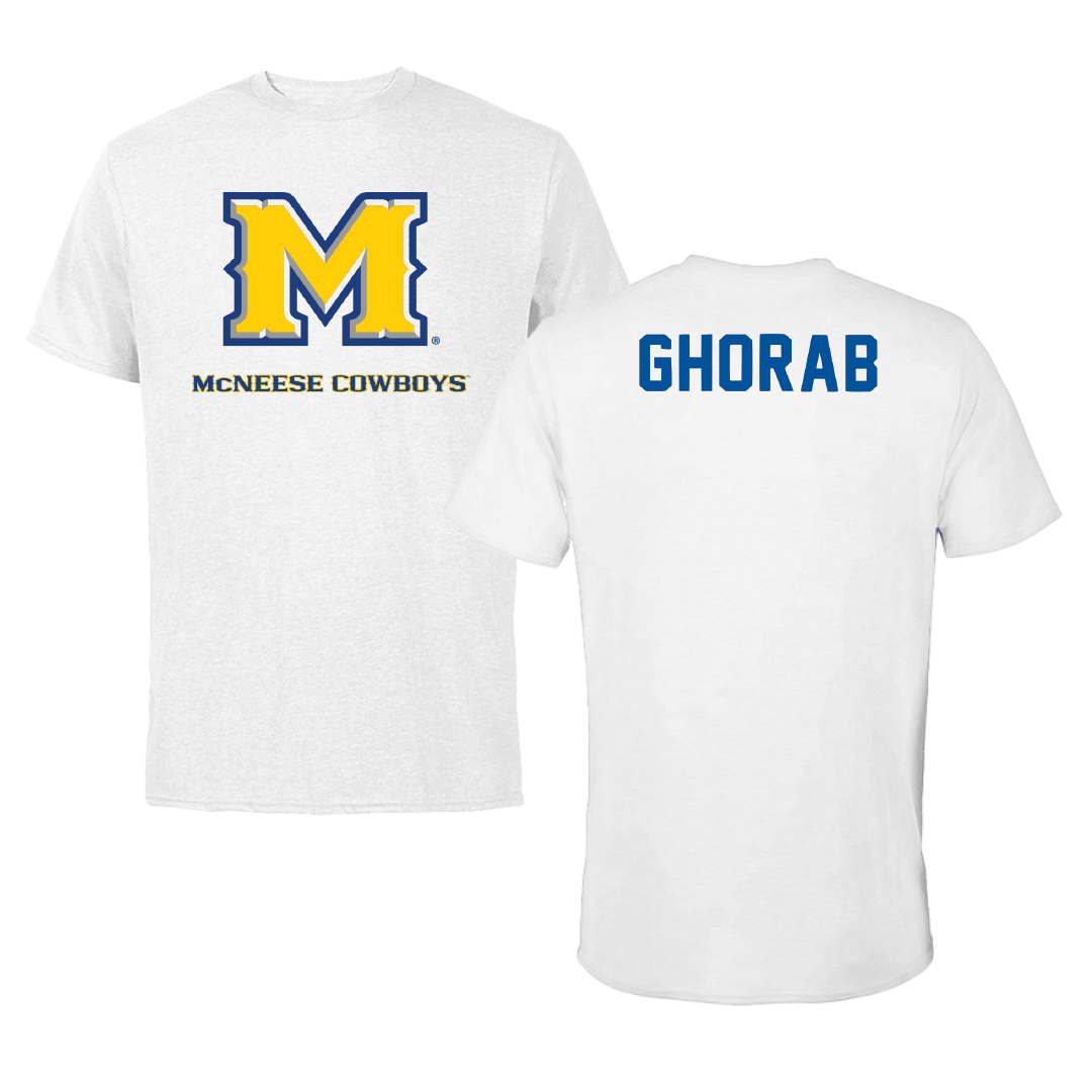 McNeese State University Tennis White Tee - Toffee Ghorab