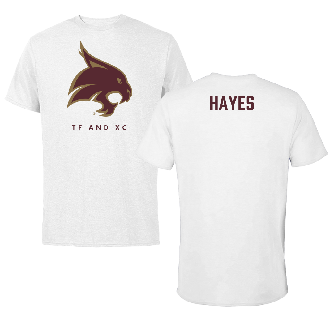 Texas State University TF and XC White Tee  - Aiden Hayes