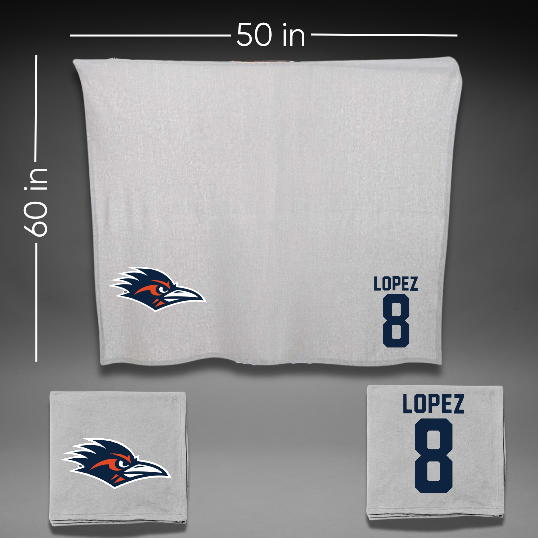 University of Texas at San Antonio Soccer Gray Blanket - #8 Haley Lopez