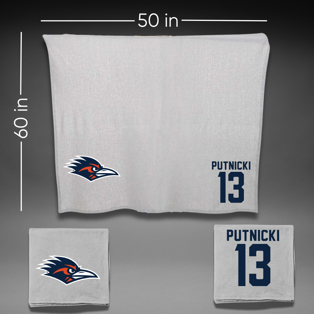 University of Texas at San Antonio Volleyball Gray Blanket - #13 Miranda Putnicki