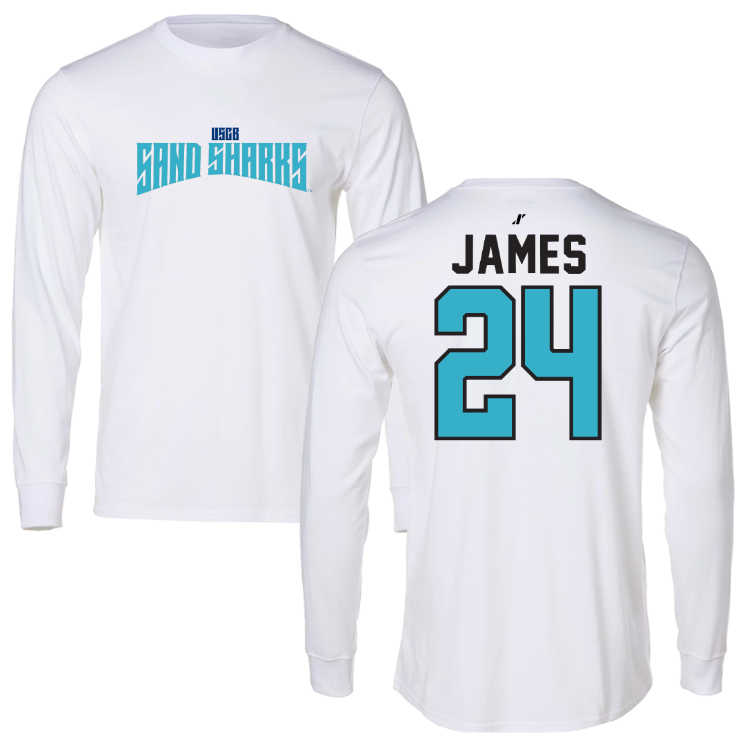 University of South Carolina Beaufort Soccer White Classic Performance Long Sleeve - #24 Kate James