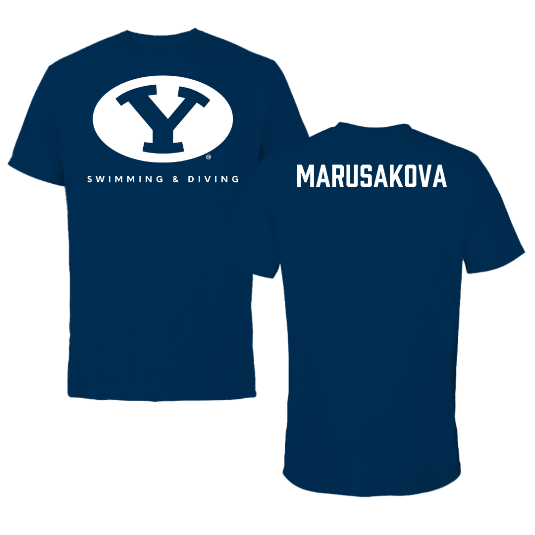 Brigham Young University Swimming & Diving Navy Tee  - Emma Marusakova