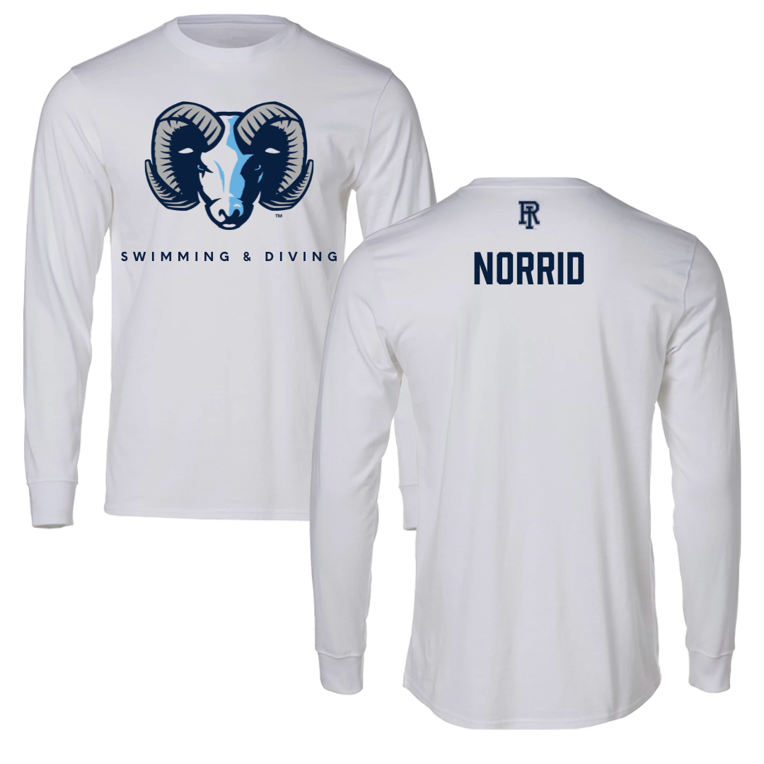 University of Rhode Island Swimming & Diving White Long Sleeve  - Logan Norrid