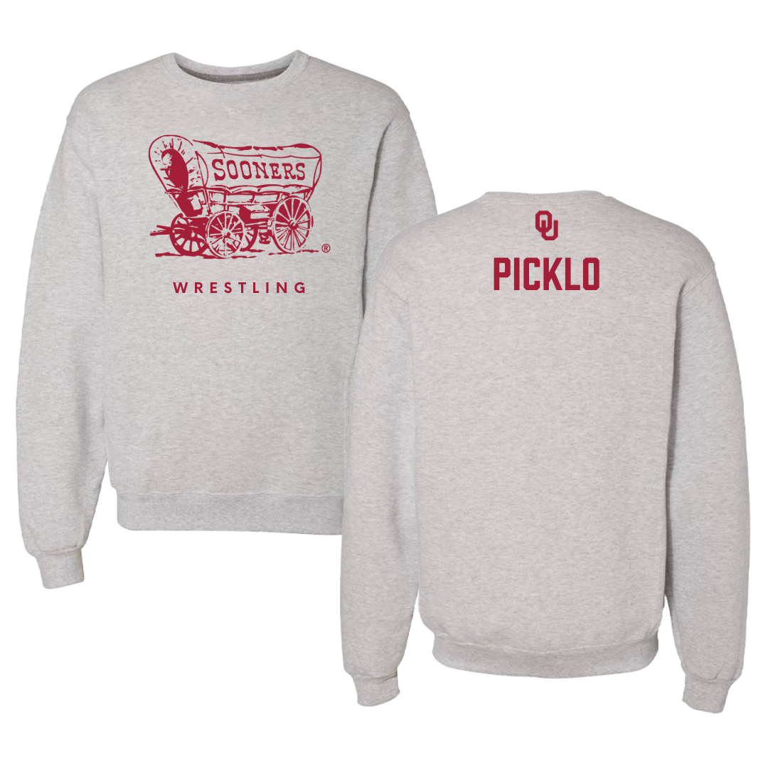 University of Oklahoma Wrestling Gray Crewneck  - Cam Picklo