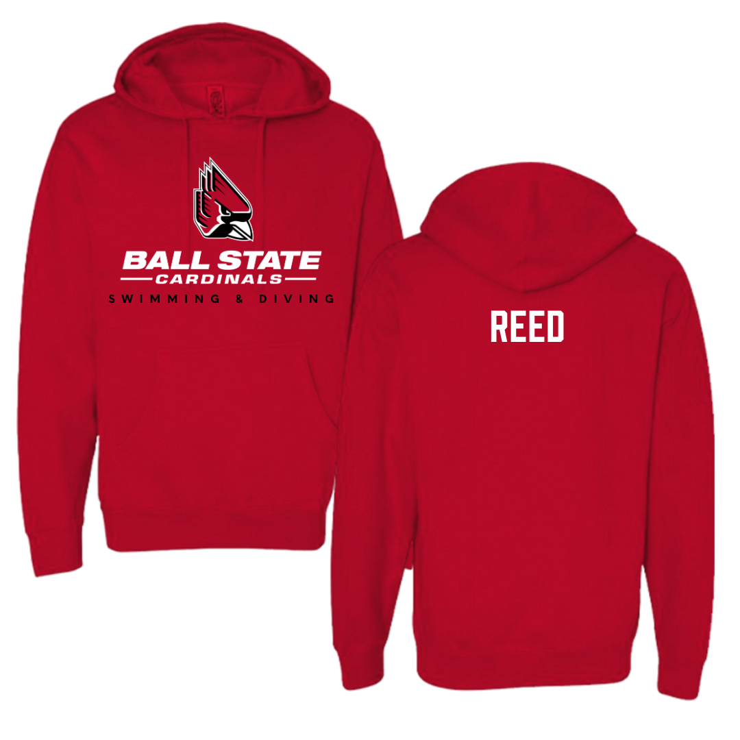 Ball State University Swimming & Diving Red Hoodie  - Kenny Reed