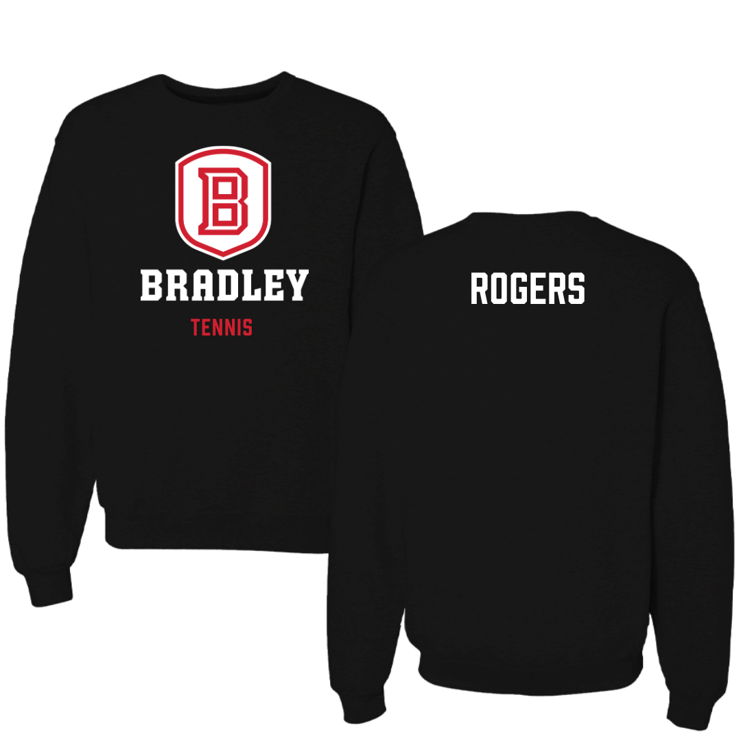 Bradley University Tennis Black Block Crewneck - Madi Rogers