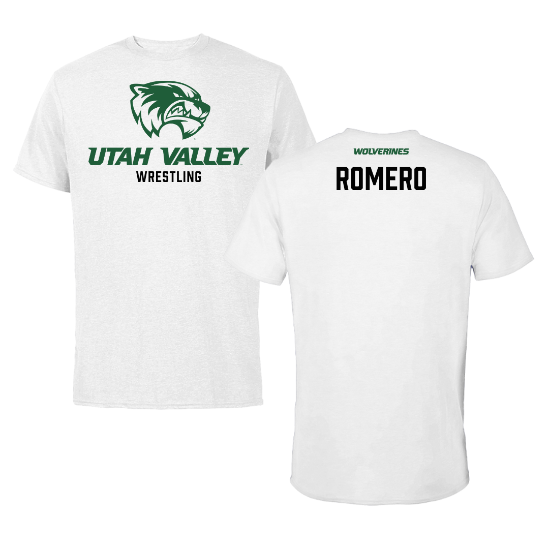 Utah Valley University Wrestling White Tee  - Jakob Romero