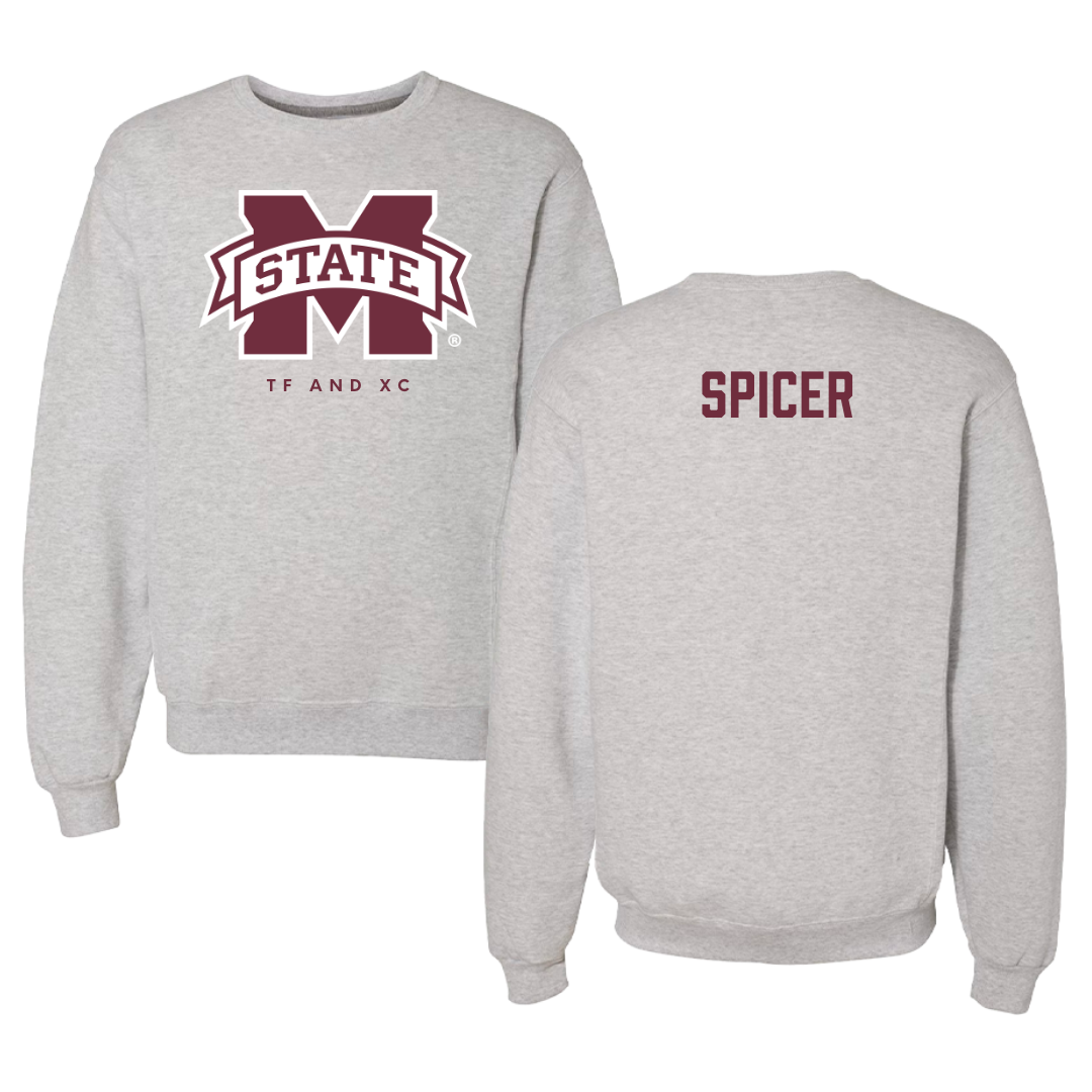 Mississippi State University TF and XC Gray Crewneck  - Chanice Spicer