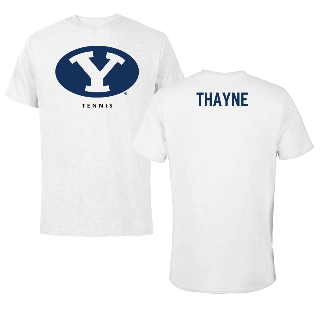 Brigham Young University Tennis White Tee  - Wally Thayne