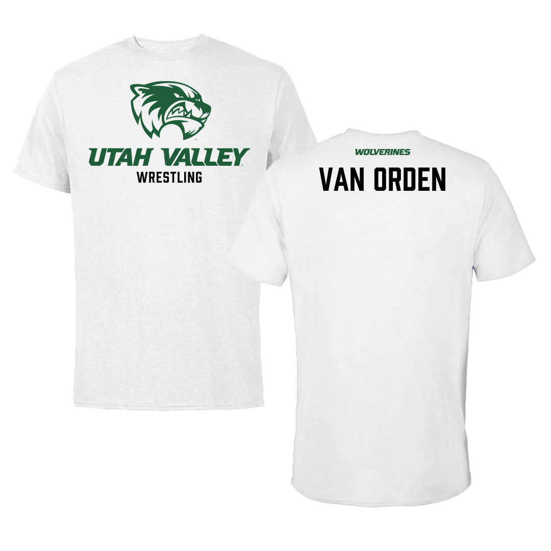 Utah Valley University Wrestling White Tee  - Luke Van Orden